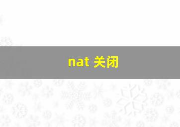 nat 关闭